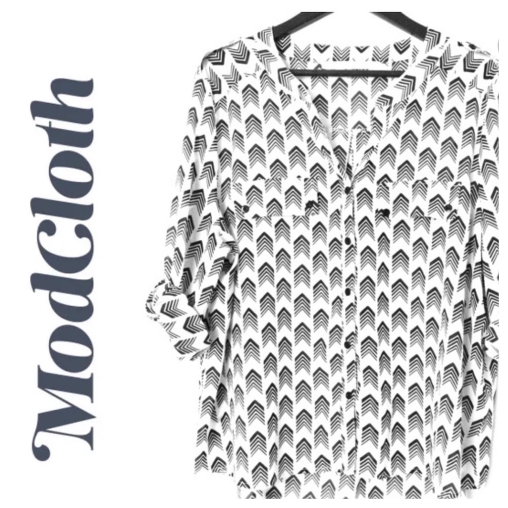 Sheer chevron blouse from ModCloth, size, S